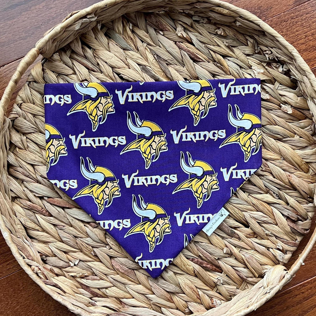 Vikings Dog Bandana:  Scrunchie purple and gold