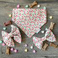Valentine Hearts Amore Dog Bandana and Bow Tie; Scrunchie