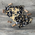 Boilermaker Dog Bandana; Scrunchie, Black and Gold; Reversible
