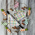 Easter Plaid Pastel Dog Bandana Over the Collar, Bow Tie, Scrunchie Bandana, Pink Purple Mint Green Yellow Blue