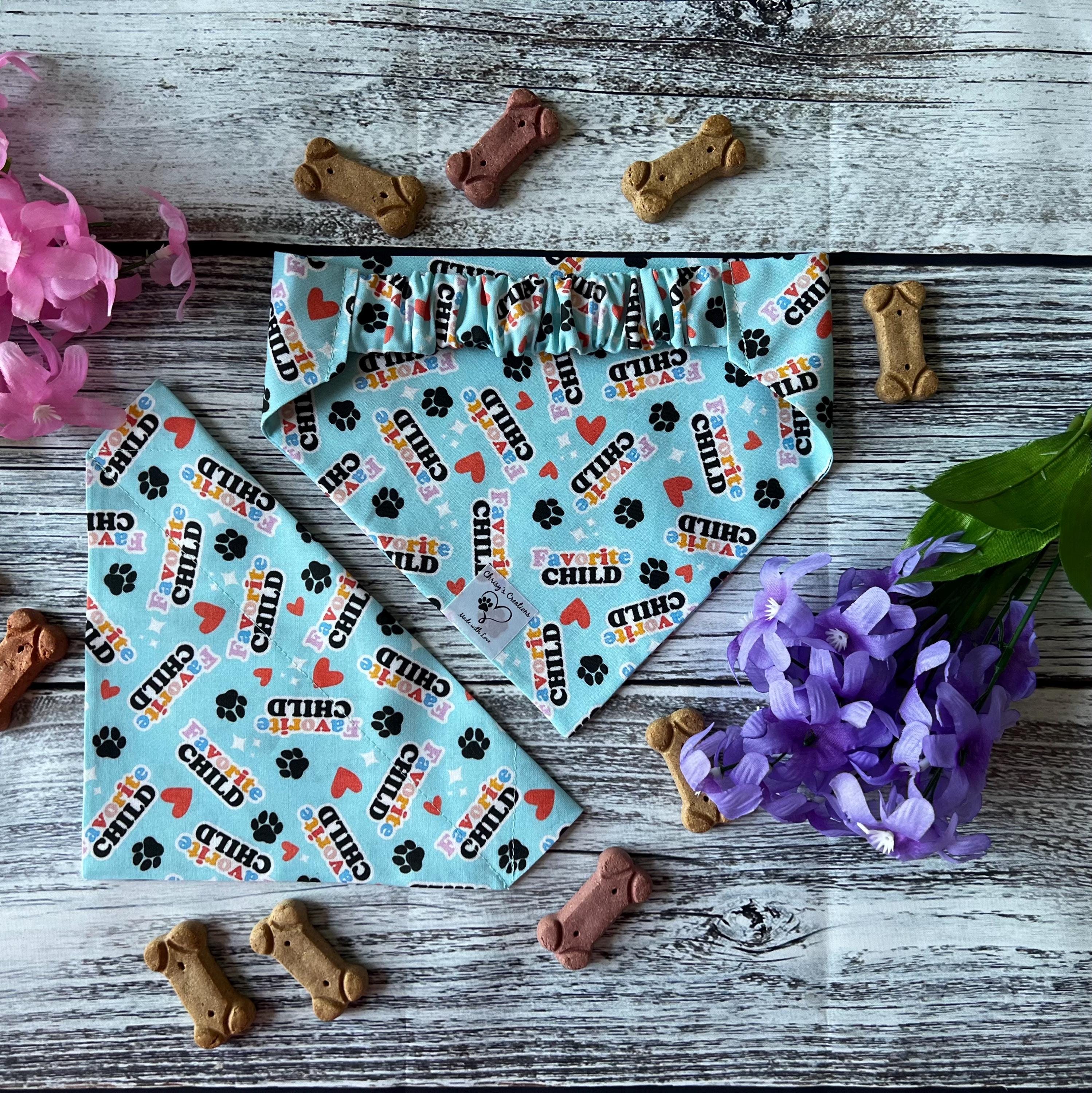 Turquoise Dog Bandana: Favorite Child Over the Collar & Scrunchie