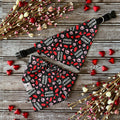 Dog Bandana: Sloppy Kisser Lips & Paws, Over the Collar or Scrunchie