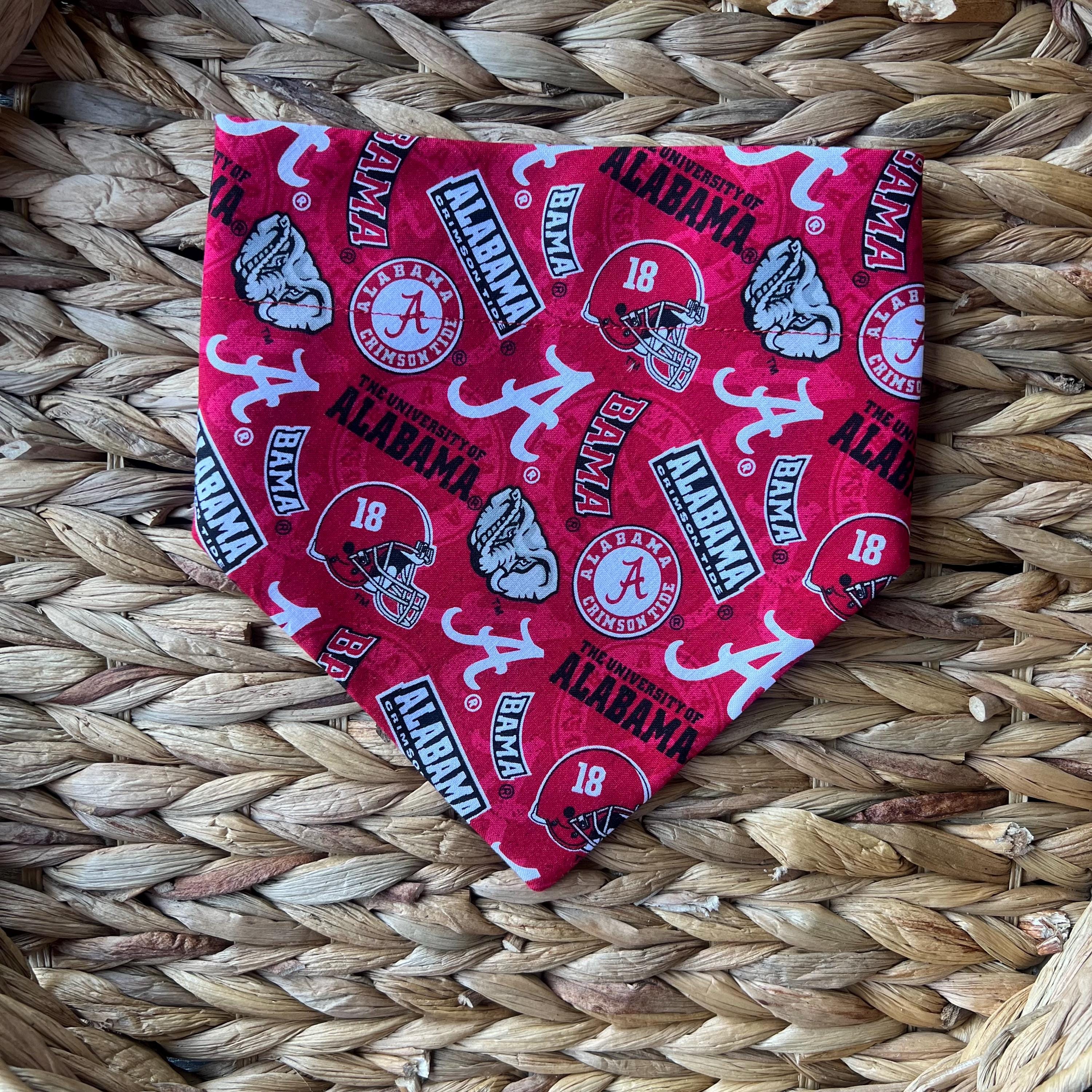 Alabama Dog Bandana: Over the Collar & Scrunchie Crimson