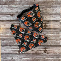 Bengals Dog Bandana; Scrunchie and Over the Collar, Black and Orange Football