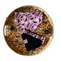 Halloween Batshit Crazy Dog Bandana Scrunchie: Spooky Bats, Bones and Paws