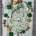 St Patrick's Dog Bandana Lucky Charm Dog Bone Shamrock Rainbow Paw Over the Collar Scrunchiedana Bandana