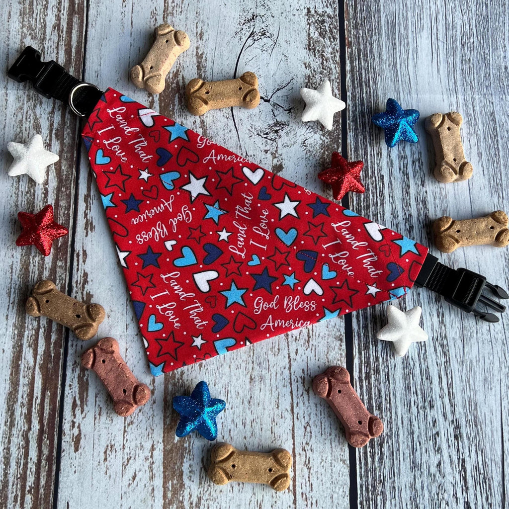 Patriotic Dog Bandana: Fourth of July Scrunchie & Over the Collar