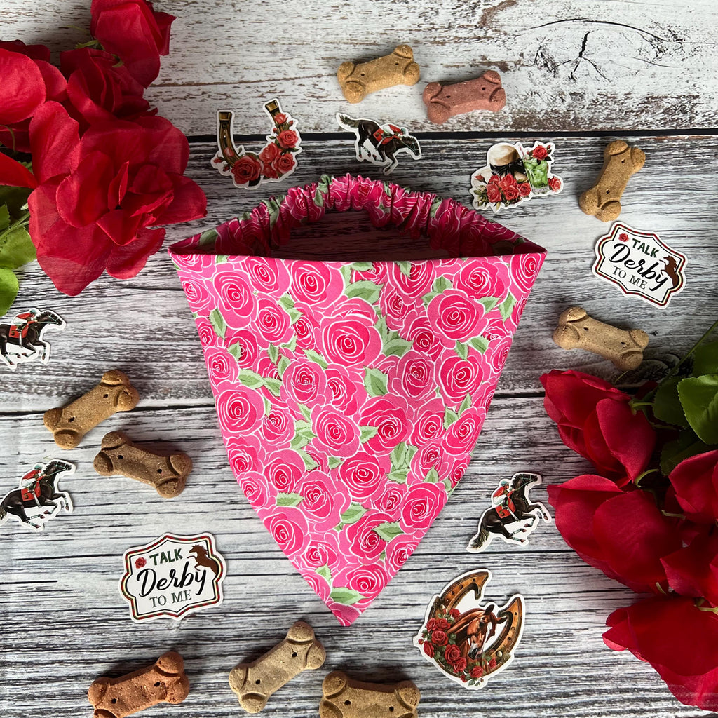 Roses Dog Bandana: Scrunchie Bandana, Sailor and Bow Tie