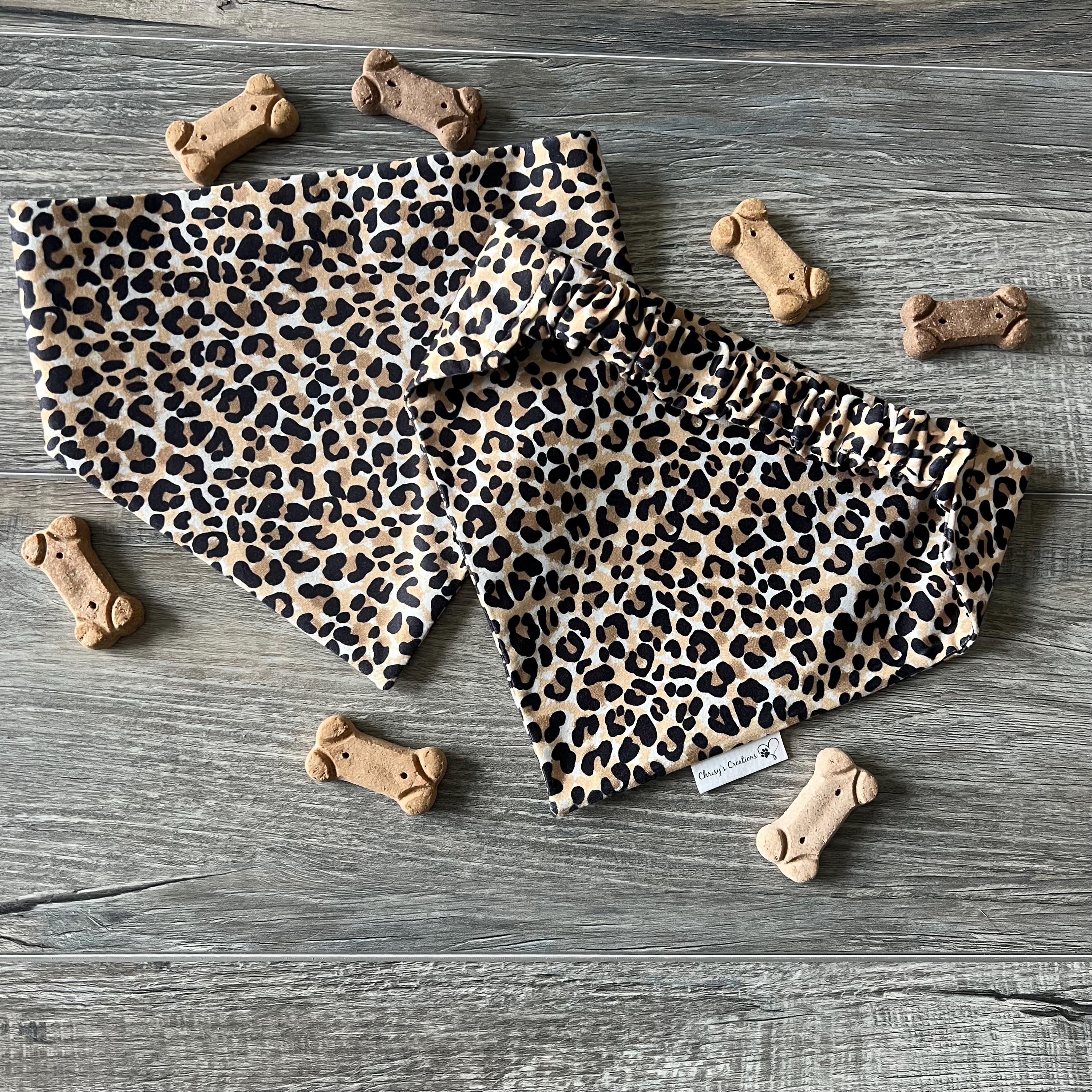 Cheetah Print Dog Bandana; Scrunchie Animal Print