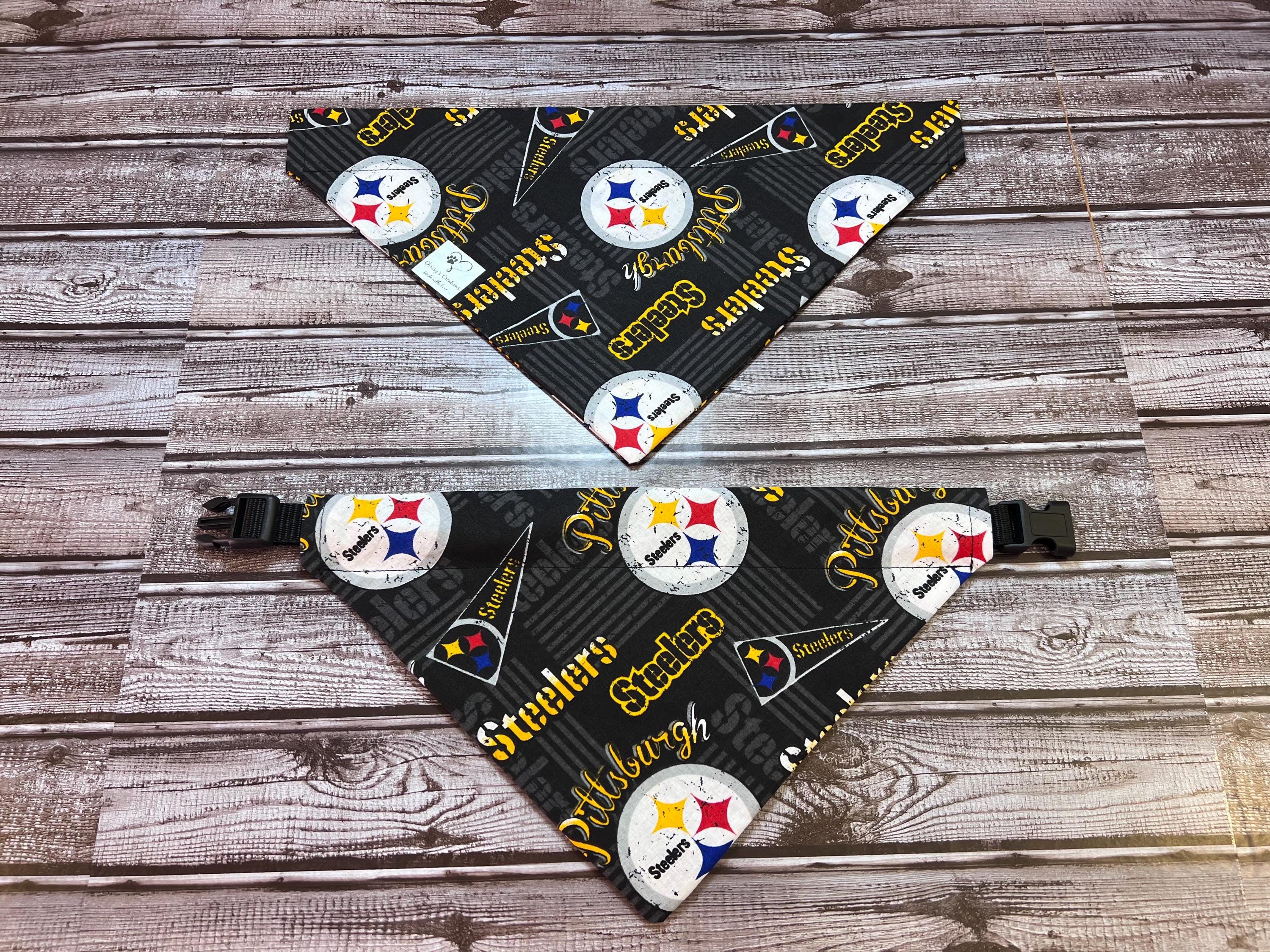 Steelers Dog Bandana Over the Collar (collar not included) Black Yellow