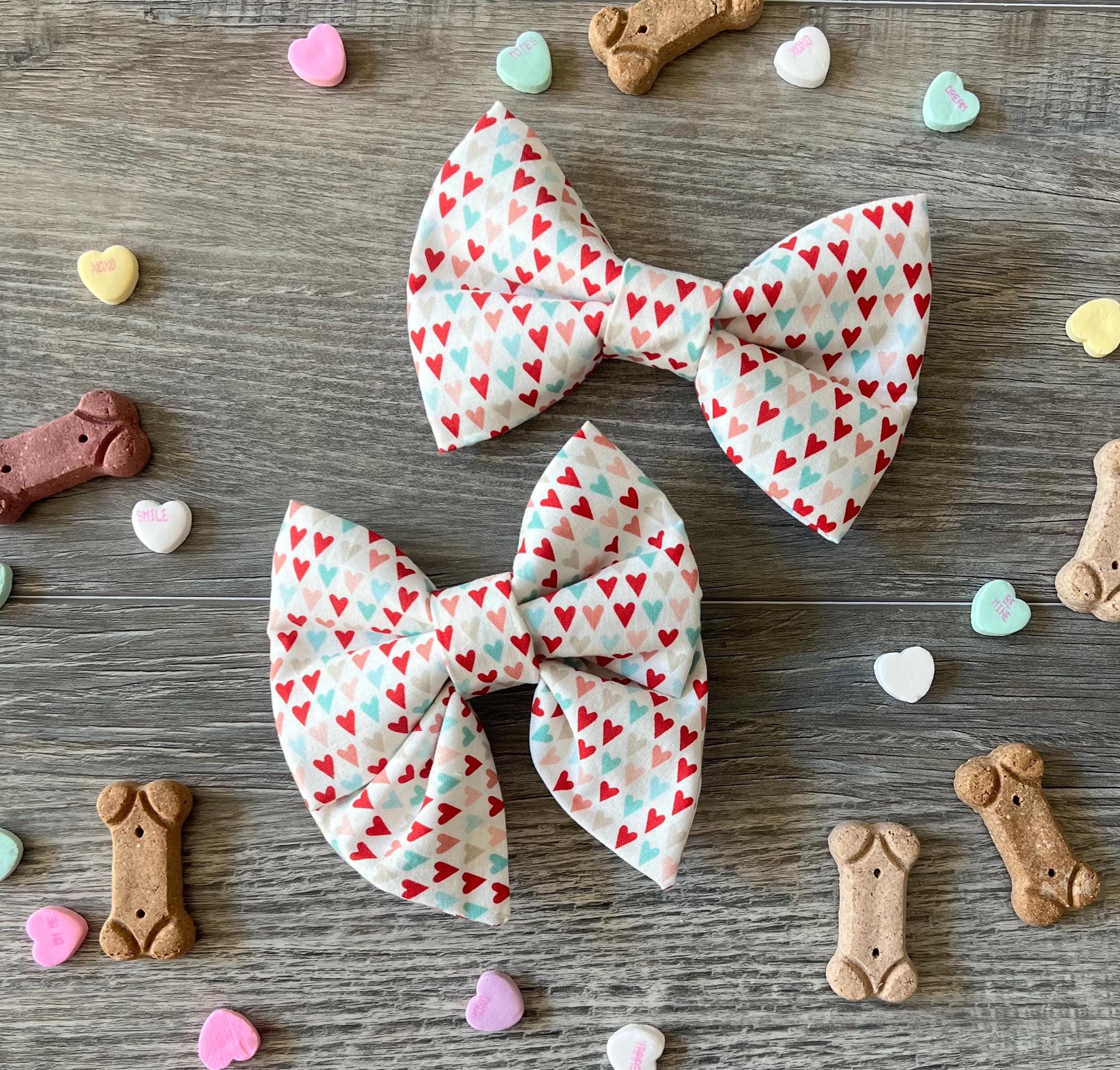 Valentine Hearts Amore Dog Bandana and Bow Tie; Scrunchie
