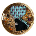 Halloween Scream Dog Bandana Scrunchie: No You Hang Up Pink and Turquoise