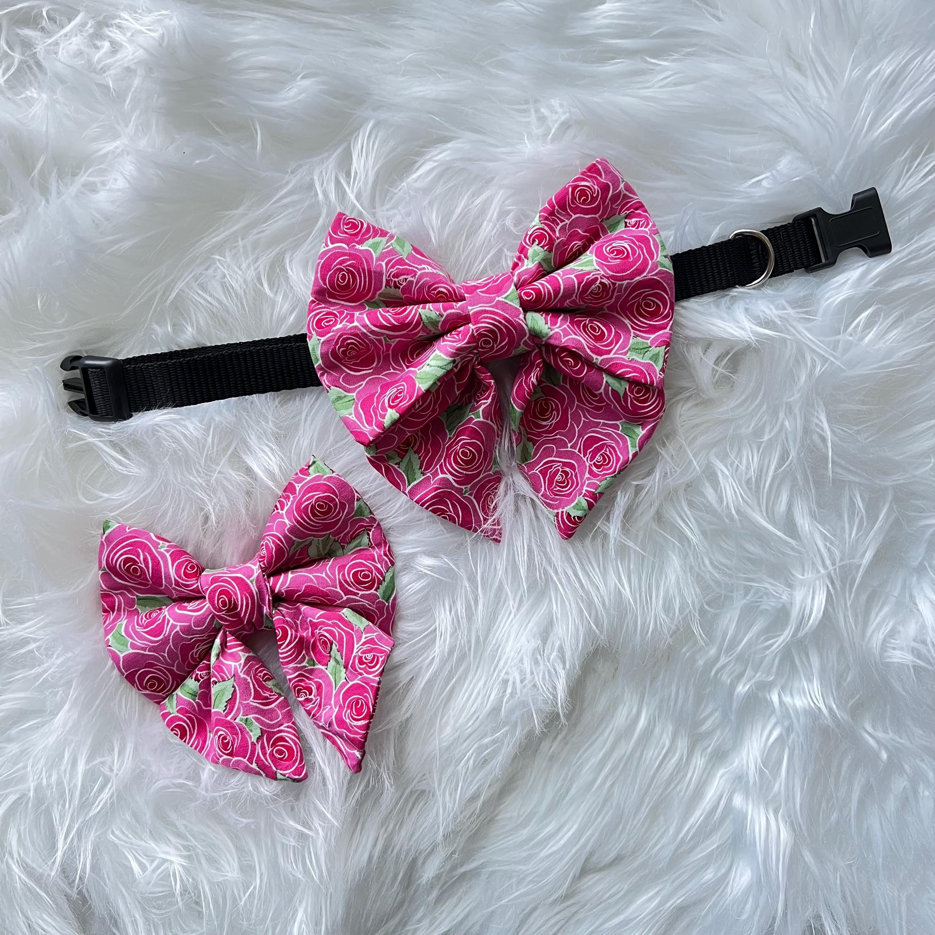 Roses Dog Bandana: Scrunchie Bandana, Sailor and Bow Tie