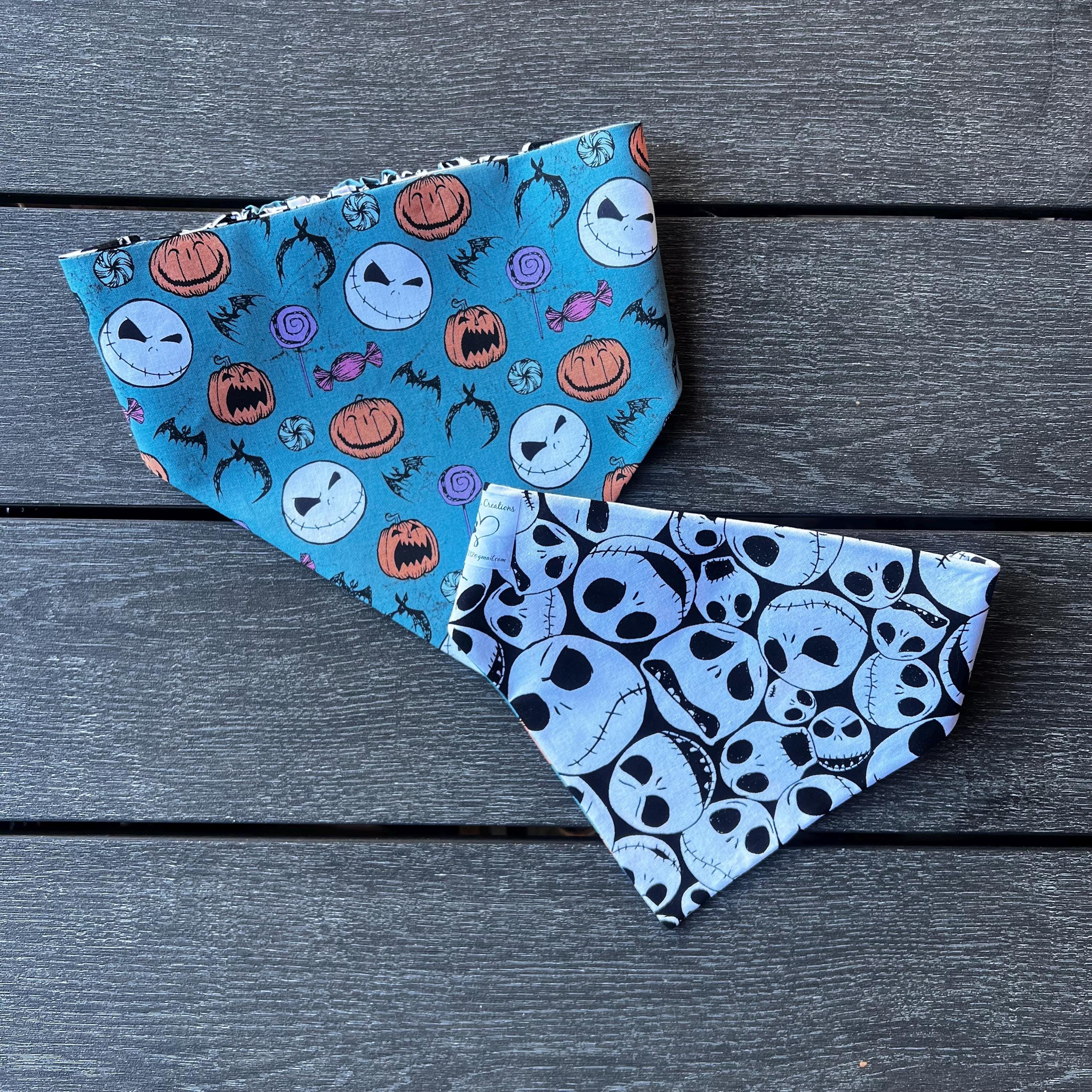 Jack Skellington Scrunchie Dog Bandana: Reversible Halloween Nightmare