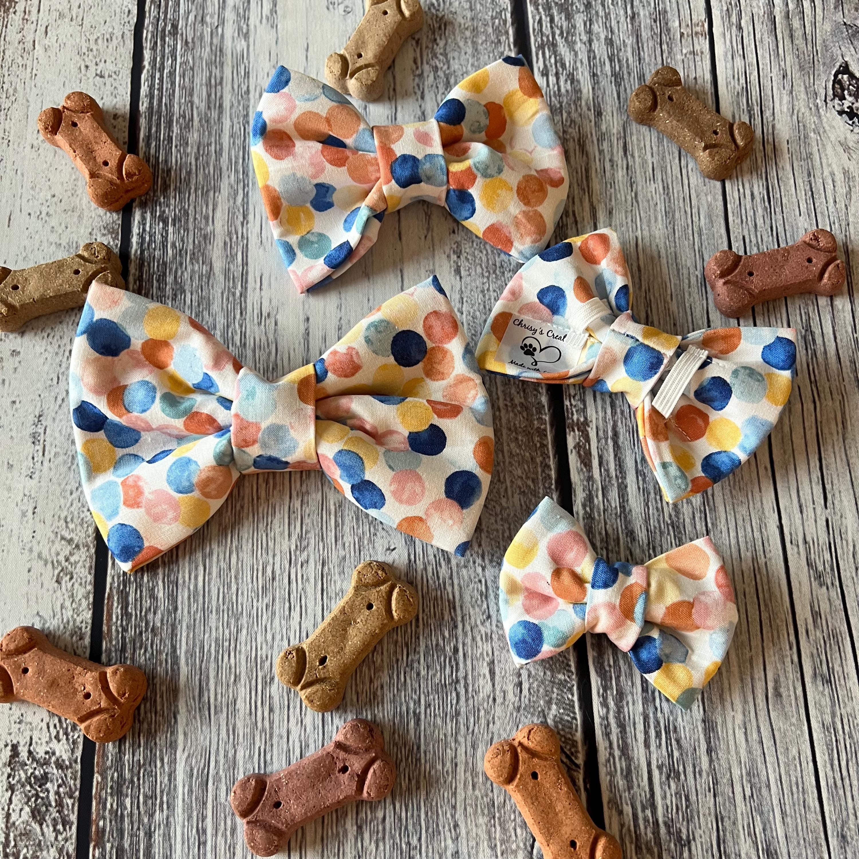 Birthday Confetti Dog Bandana: Over the Collar, Bow Tie & Scrunchie