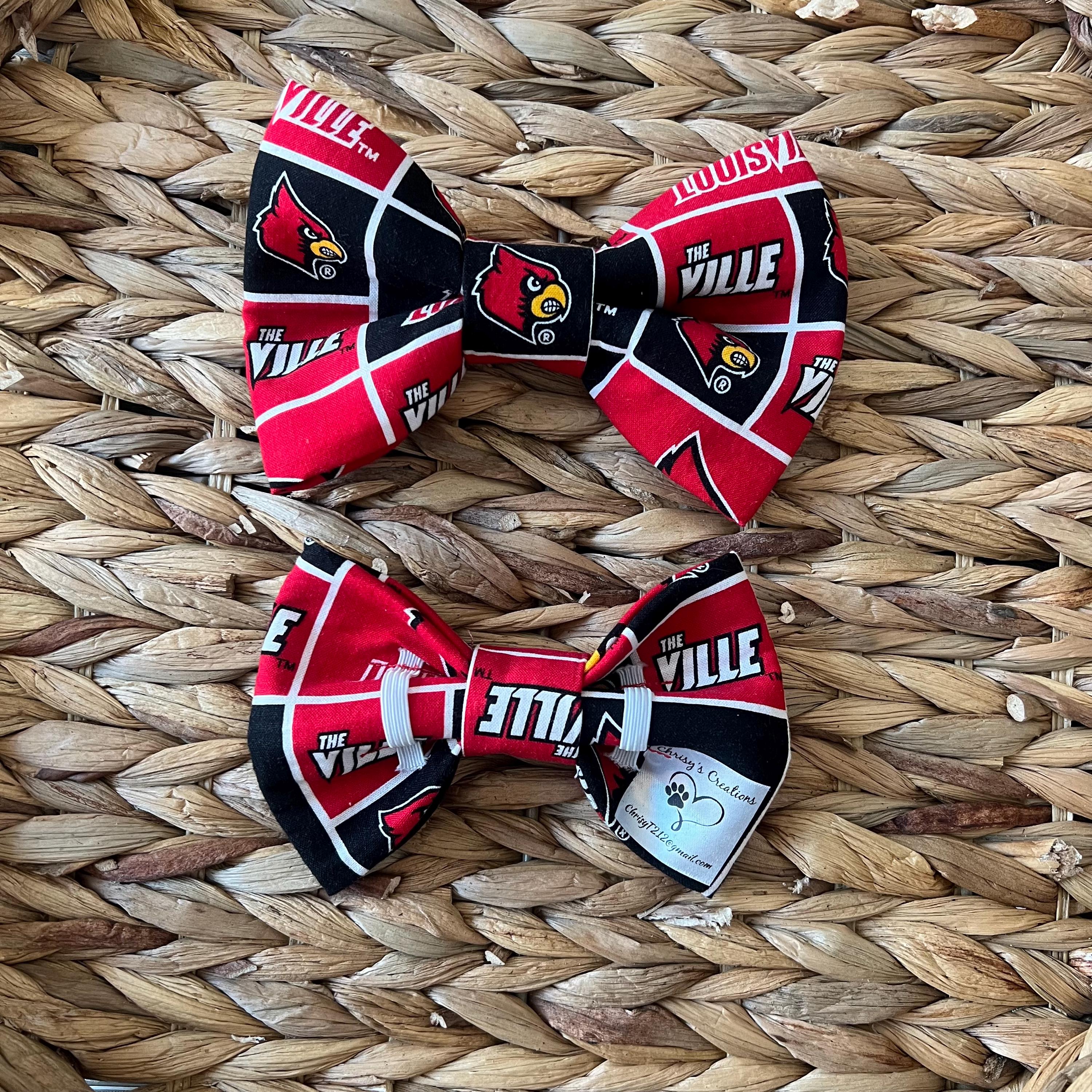 Louisville Dog Bandana and Bow Tie; Scrunchie, Red Cardinal