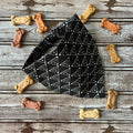 Luxe Couture Pawda Dog Bandana: Over the Collar, Scrunchie, Bow Tie Black White Paw (Copy)