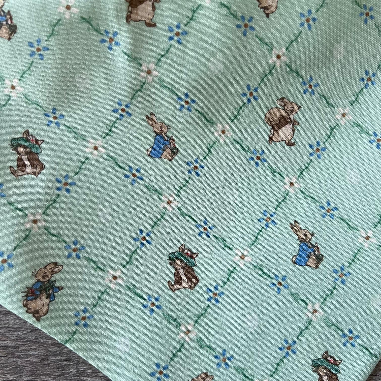 Easter Bunny Coquette Dog Bandana: Scrunchie Mint Green