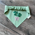 St Patrick's Shamrock Bouquet Dog Bandana: Scrunchie Embroidered Four Leaf Clover