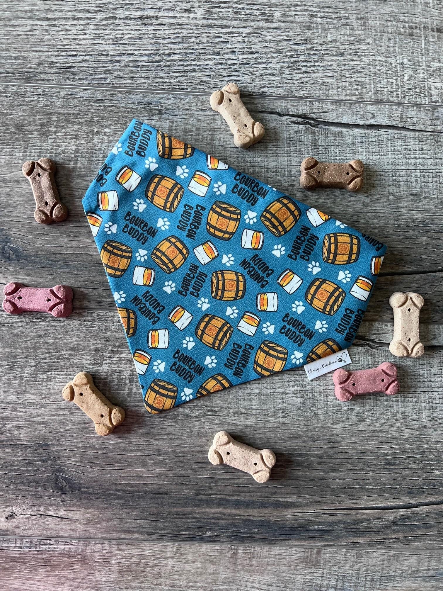 Bourbon Buddy Dog Bandana: Scrunchie Kentucky Derby Barrel
