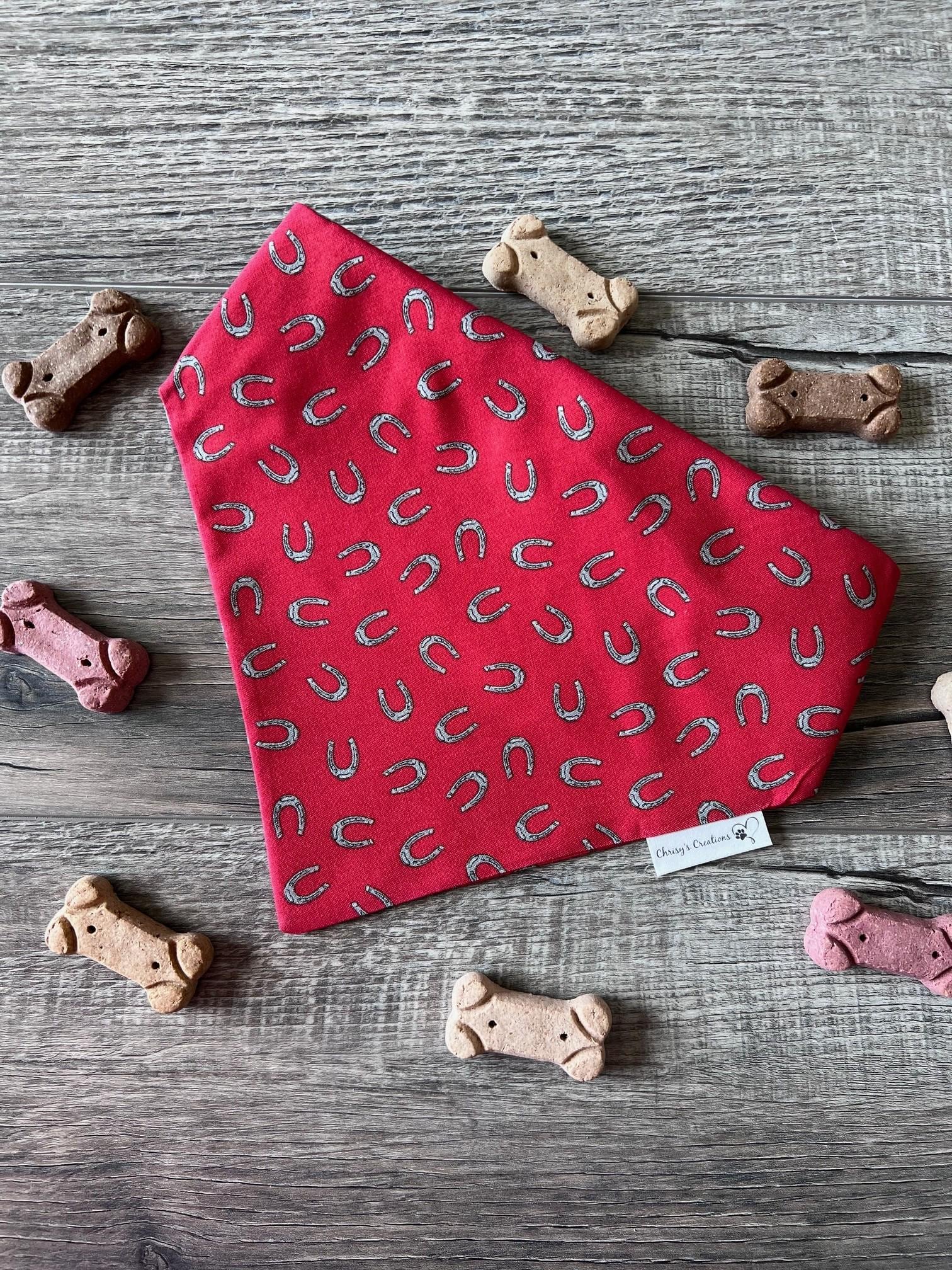 Horseshoe Red Derby Dog Bandana or Bow Tie : Scrunchie, Kentucky Derby
