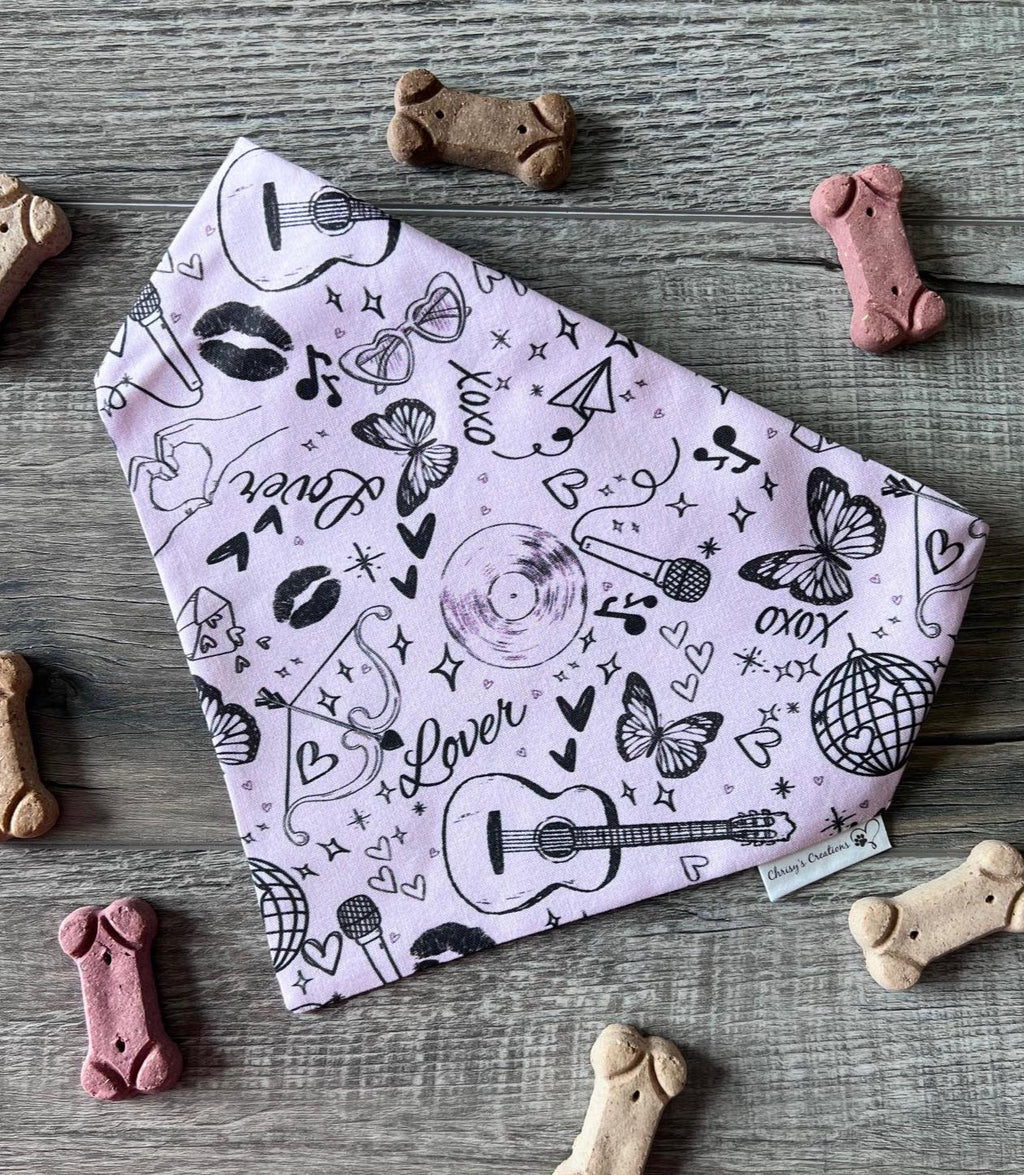 Showgirl Lover Scrunchie Dog Bandana: Swiftie