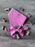 Horseshoe Pink Derby Dog Bandana or Bow : Scrunchie, Kentucky Derby