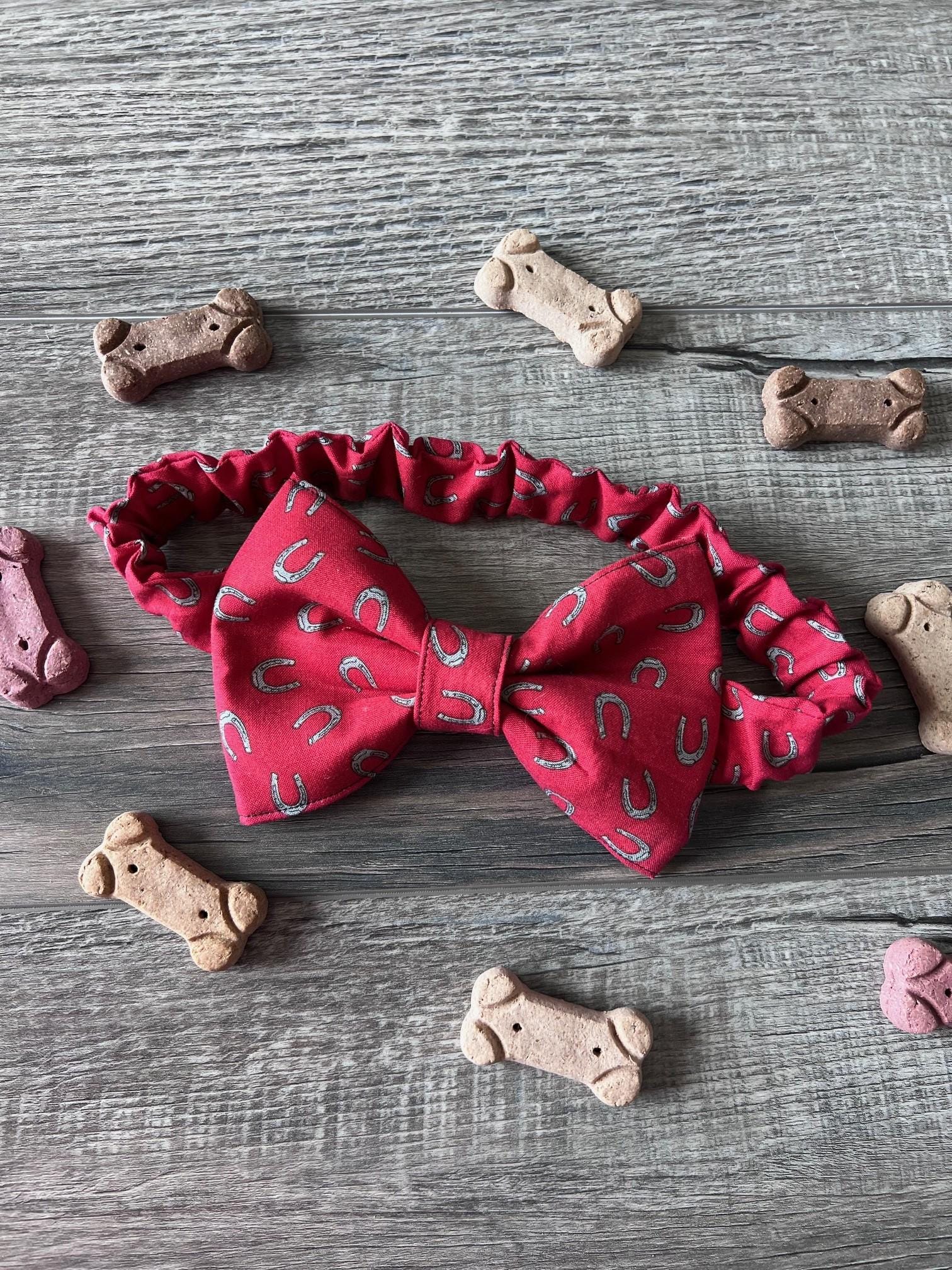 Horseshoe Red Derby Dog Bandana or Bow Tie : Scrunchie, Kentucky Derby