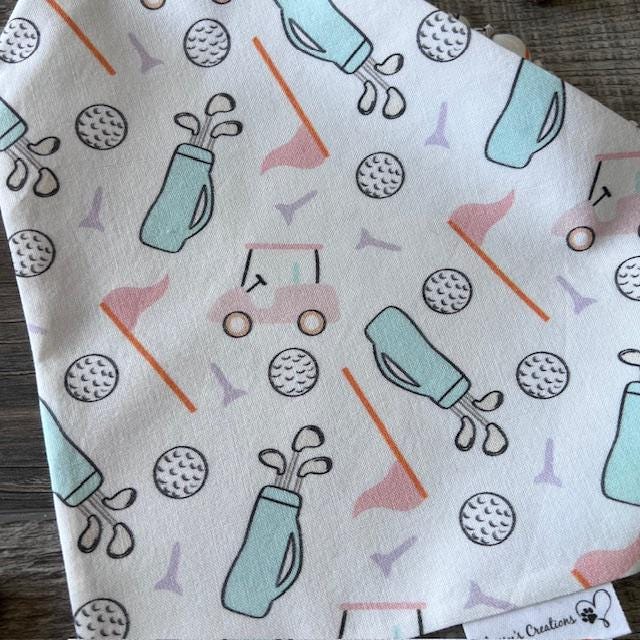Let's Golf Dog Bandana: Scrunchie, Summer Golfing Pastels