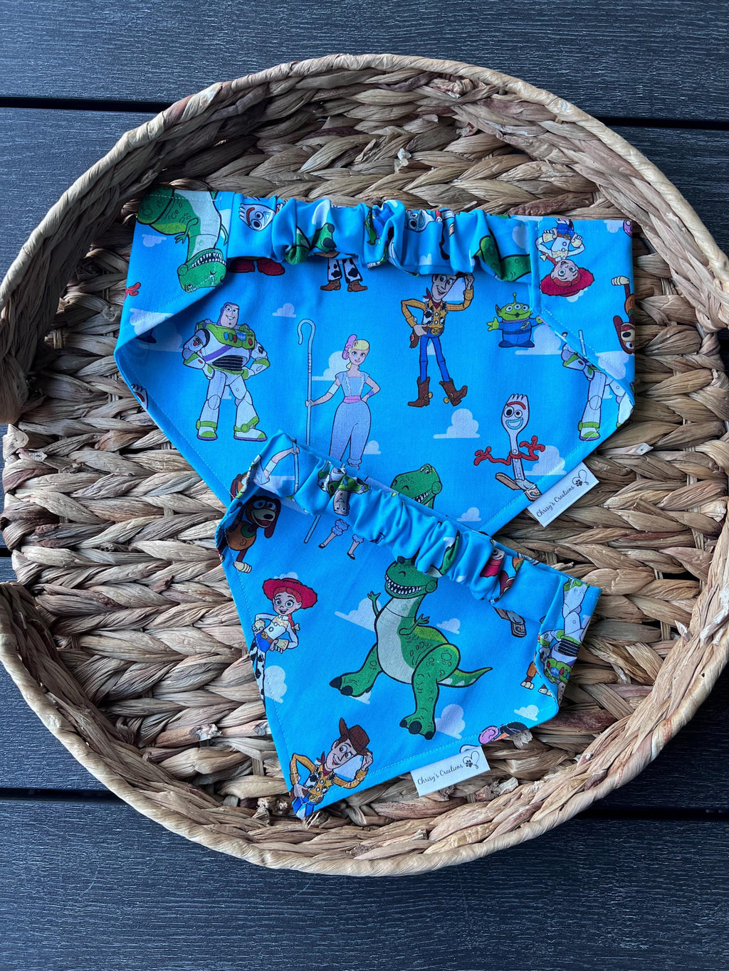 Toy Story Dog Bandana; Scrunchie, Woody Buzz