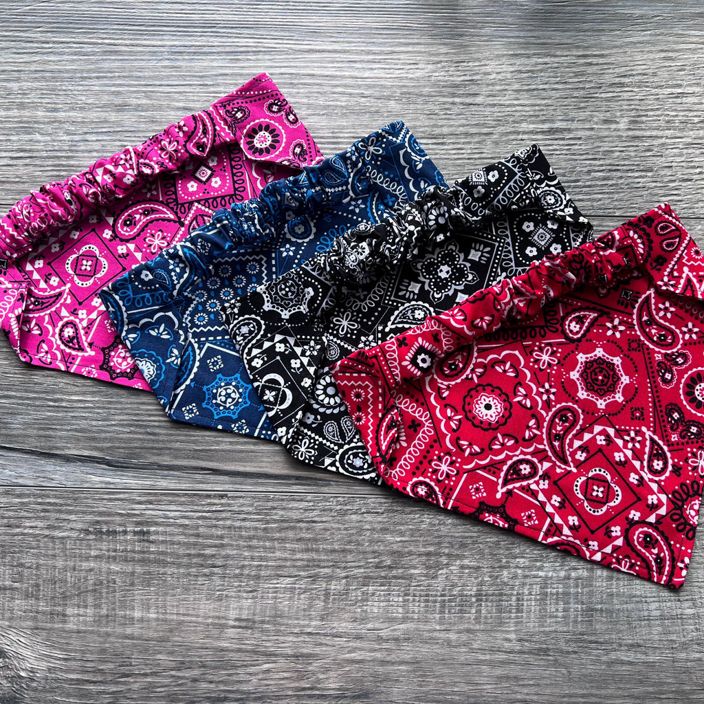 Paisley Dog Bandana; Scrunchie Ink Lapis Southwestern Cowboy