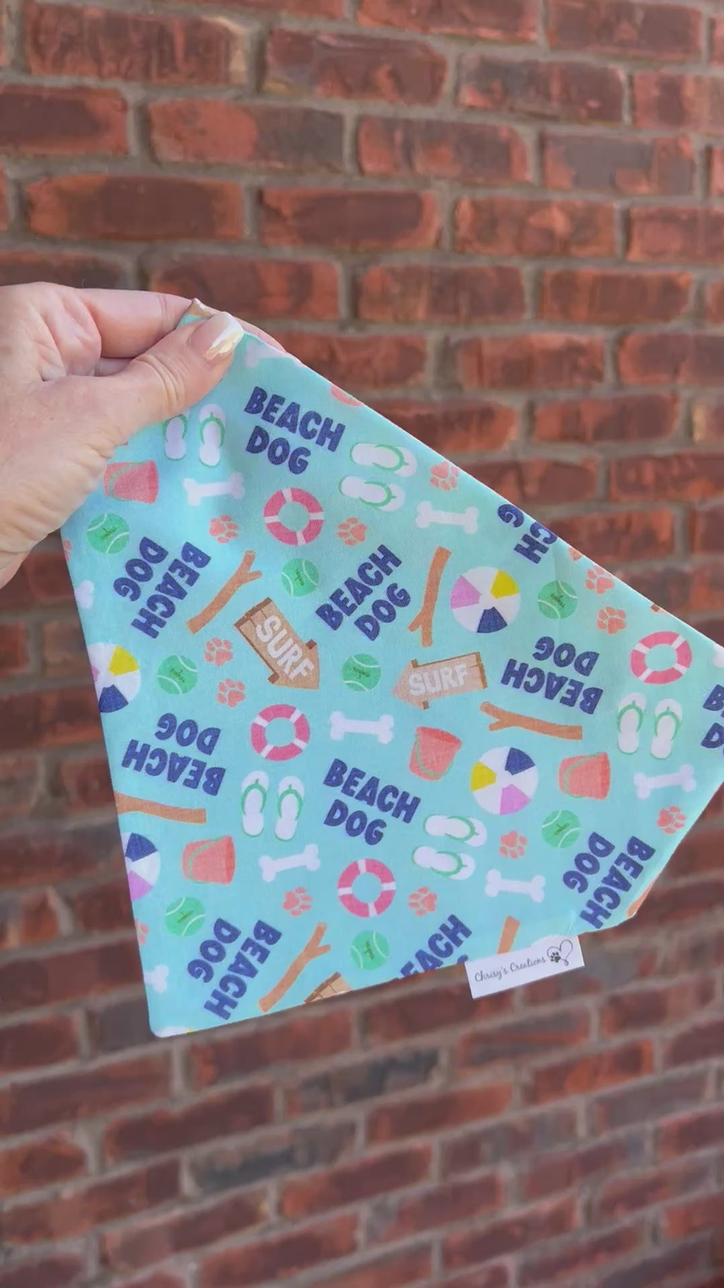 Beach Dog Bandana: Scrunchie, Summer Blue
