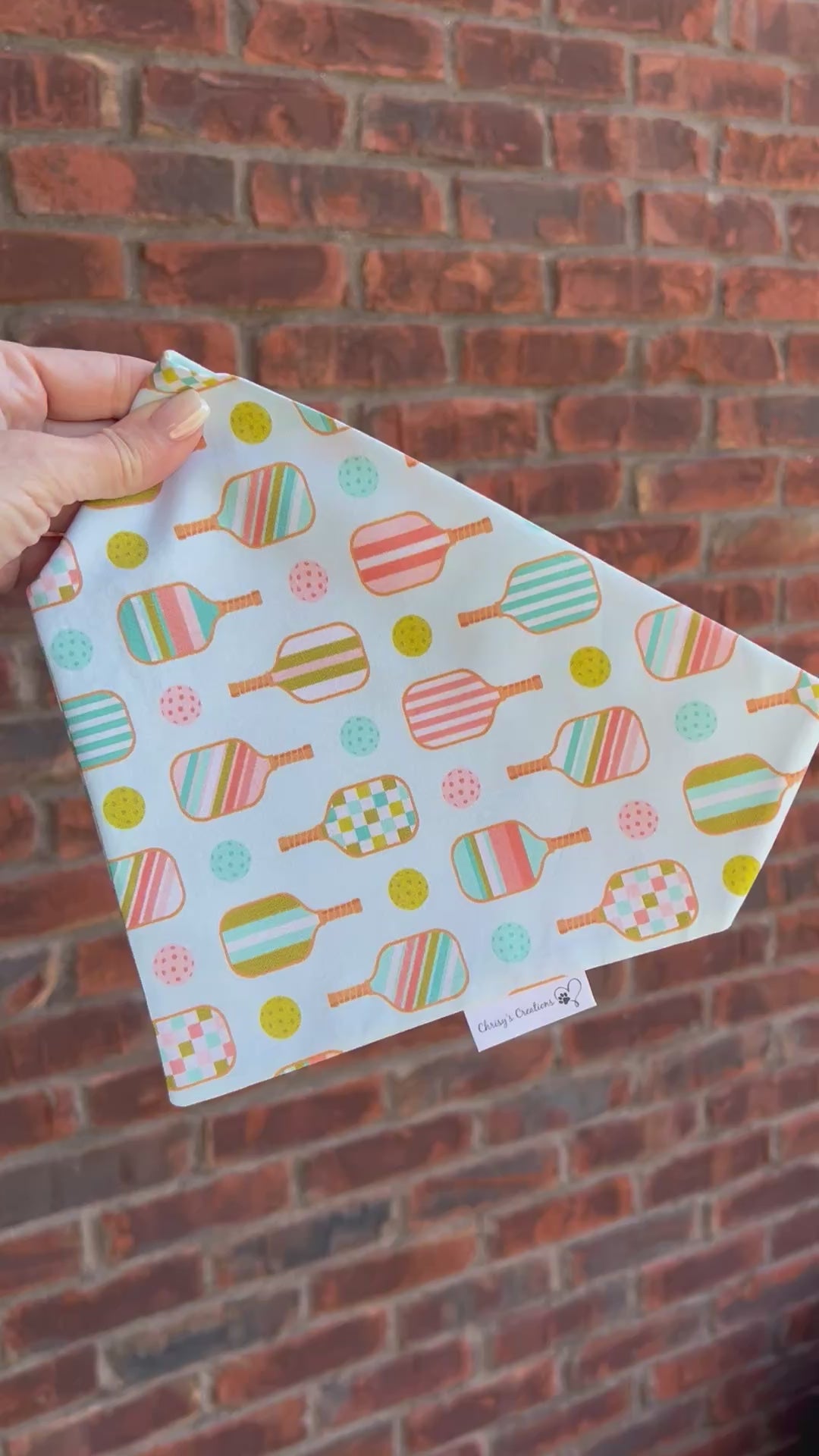 Pickle Ball Dog Bandana: Scrunchie, Summer Teal
