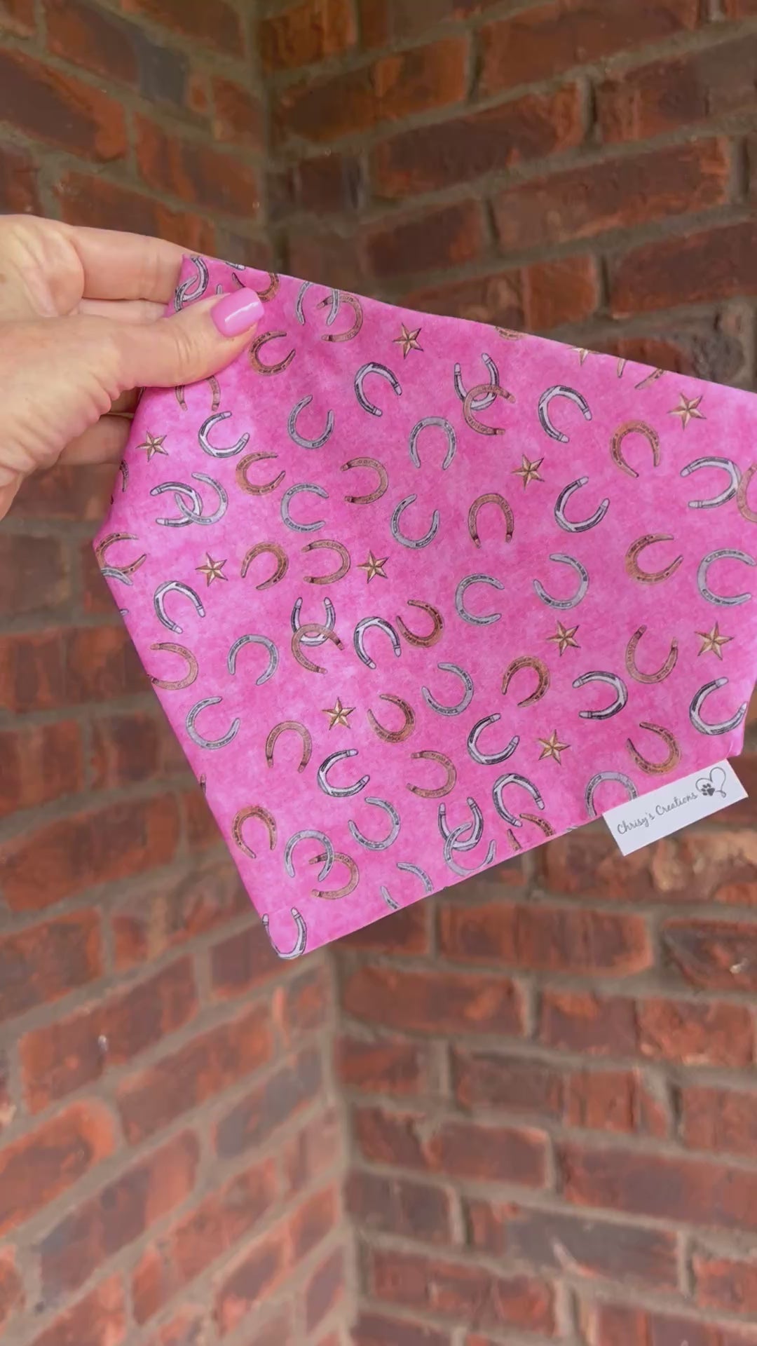 Horseshoe Pink Derby Dog Bandana or Bow : Scrunchie, Kentucky Derby