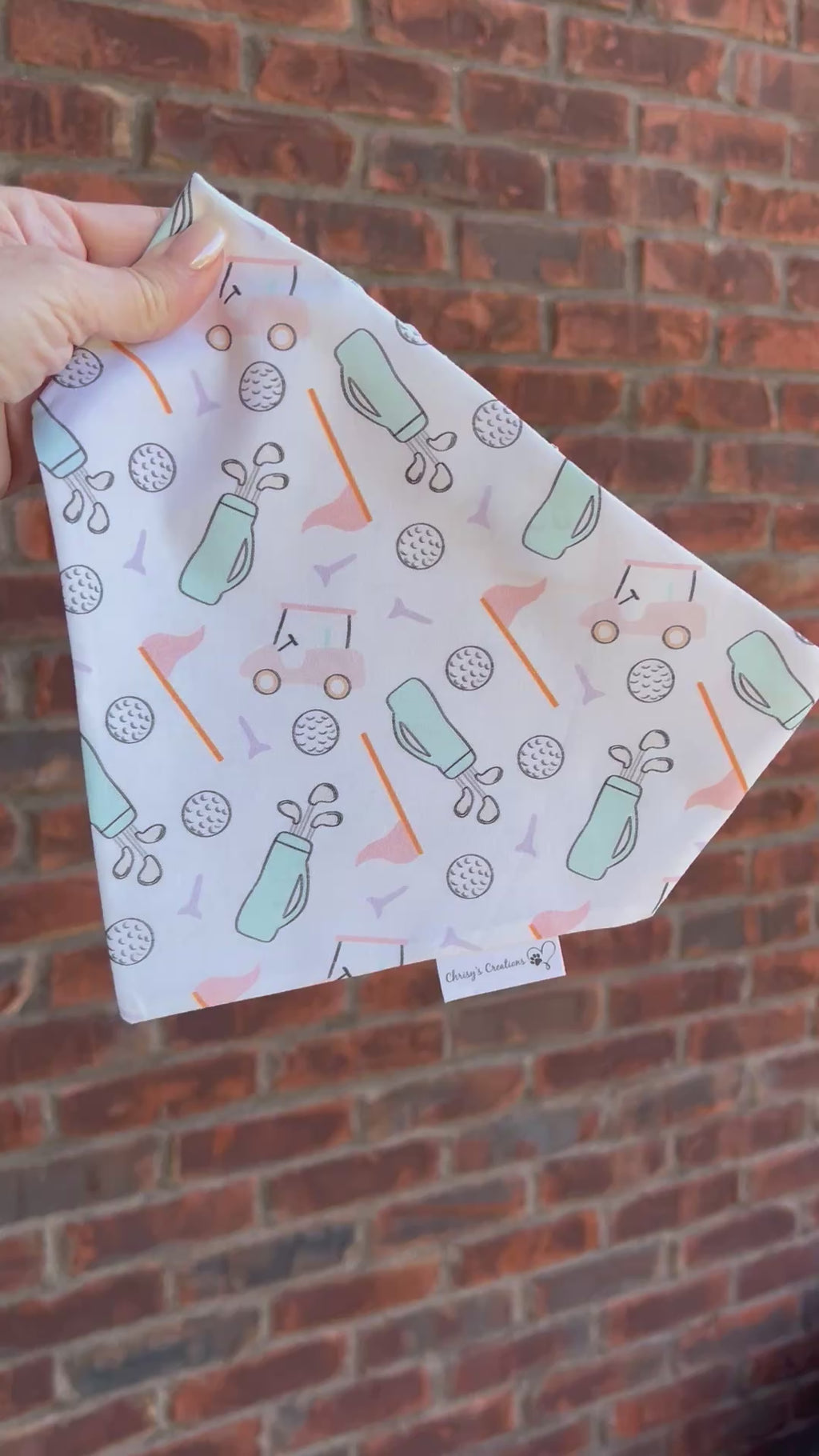 Let's Golf Dog Bandana: Scrunchie, Summer Golfing Pastels