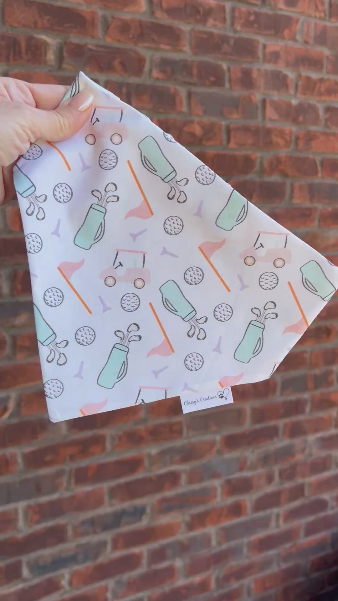 Let's Golf Dog Bandana: Scrunchie, Summer Golfing Pastels